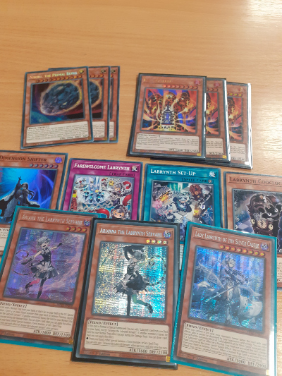 Some picture cards placed on a table